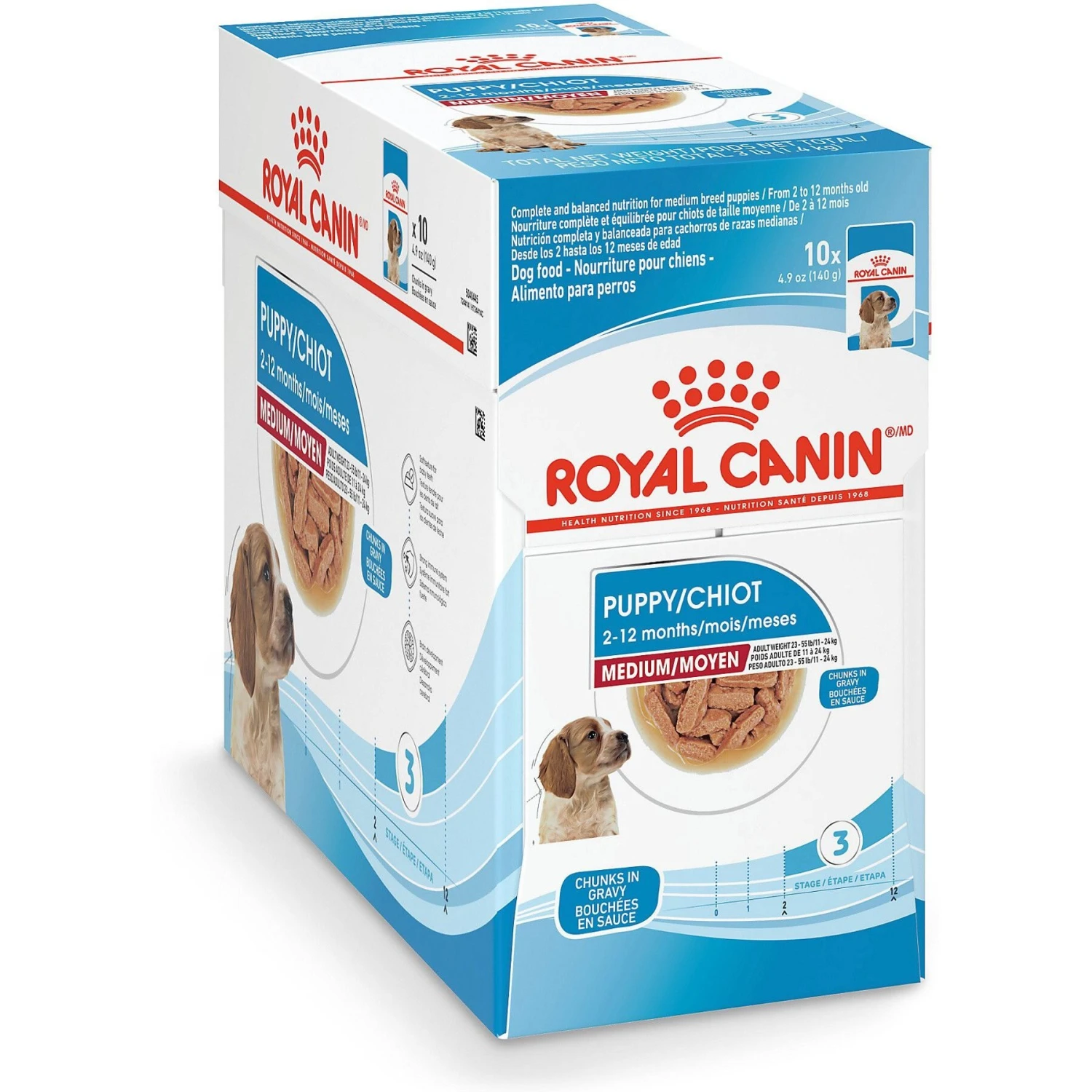 Royal Canin Size Health Nutrition Medium Puppy Chunks In Gravy Dog Food Pouch, 4.9-oz, Case Of 10 4 Royal Canin Size Health Nutrition Medium Puppy Chunks In Gravy Dog Food Pouch, 4.9-oz, Case Of 10 - Image 2