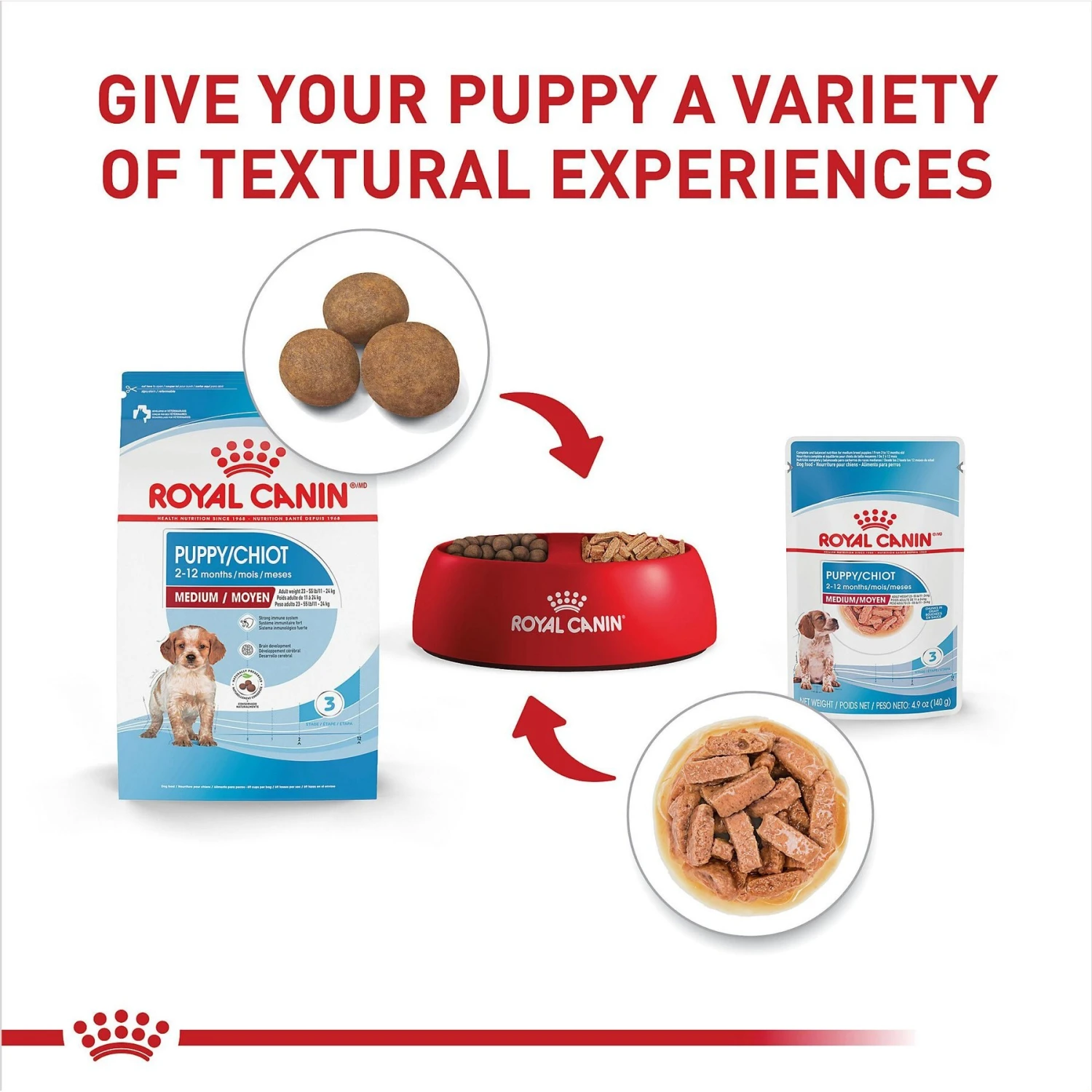 Royal Canin Size Health Nutrition Medium Puppy Chunks In Gravy Dog Food Pouch, 4.9-oz, Case Of 10 8 Royal Canin Size Health Nutrition Medium Puppy Chunks In Gravy Dog Food Pouch, 4.9-oz, Case Of 10 - Image 6