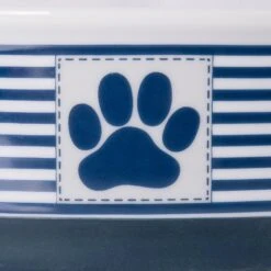 Bone Dry Striped Non-Skid Ceramic Dog & Cat Bowl Set -Blue Buffalos Shop 185464 PT3. AC SS1800 V1599175568