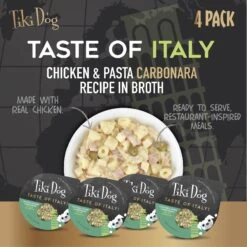 Tiki Dog Taste Of Italy Chicken, Pasta & Carbonara Recipe In Broth Wet Dog Food, 3-oz Cup, Case Of 4 -Blue Buffalos Shop 186333 PT2. AC SS1800 V1576622557