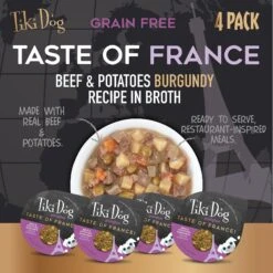 Tiki Dog Taste Of France Beef, Potatoes & Burgundy Recipe In Broth Grain-Free Wet Dog Food, 3-oz Cup, Case Of 4 -Blue Buffalos Shop 186335 PT2. AC SS1800 V1576622649