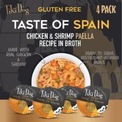 Tiki Dog Taste Of Spain Chicken & Shrimp Paella Recipe In Broth Gluten-Free Wet Dog Food, 3-oz Cup, Case Of 4 -Blue Buffalos Shop 186337 PT2. AC SS1800 V1576623258