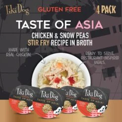 Tiki Dog Taste Of Asia Chicken & Snow Peas Stir Fry Recipe In Broth Gluten-Free Wet Dog Food, 3-oz Cup, Case Of 4 -Blue Buffalos Shop 186339 PT2. AC SS1800 V1576623312
