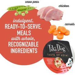 Tiki Dog Taste Of Asia Chicken & Snow Peas Stir Fry Recipe In Broth Gluten-Free Wet Dog Food, 3-oz Cup, Case Of 4 -Blue Buffalos Shop 186339 PT4. AC SS1800 V1631197607
