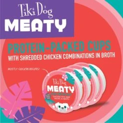 Tiki Dog Meaty High Protein Diet Chicken With Beef Recipe In Broth Grain-Free Wet Dog Food, 3-oz Cup, Case Of 4 -Blue Buffalos Shop 186351 PT2. AC SS1800 V1576624109