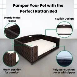 Iconic Pet Rattan Rectangular Sofa Cat & Dog Bed With Removable Cover, Espresso 11 Iconic Pet Rattan Rectangular Sofa Cat & Dog Bed With Removable Cover, Espresso -Blue Buffalos Shop 192464 PT4. AC SS1800 V1568755945