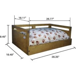 Iconic Pet Sassy Paws Wooden Sofa Cat & Dog Bed With Removable Cover -Blue Buffalos Shop 192535 PT3. AC SS1800 V1568757262