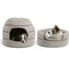 Best Friends By Sheri 2-in-1 Honeycomb Hut Covered/Bolster Cat & Dog Bed -Blue Buffalos Shop 193265 MAIN. AC SS1800 V1579815191