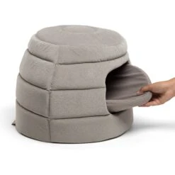 Best Friends By Sheri 2-in-1 Honeycomb Hut Covered/Bolster Cat & Dog Bed -Blue Buffalos Shop 193265 PT4. AC SS1800 V1566252173