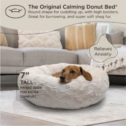 Best Friends By Sheri Calming Lux Fur Donut Cuddler Bolster Cat & Dog Bed -Blue Buffalos Shop 193297 PT4. AC SS1800 V1689791139