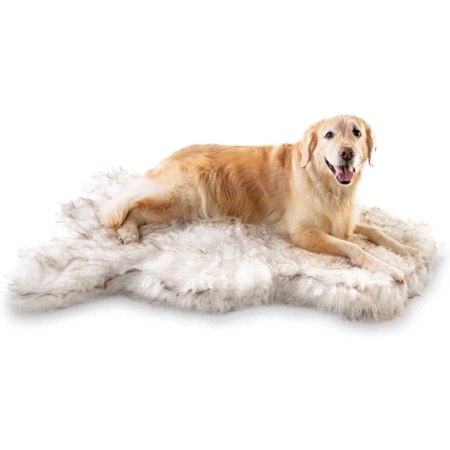 PawBrands PupRug Faux Fur Curve Orthopedic Pillow Dog Bed With Removable Cover, White 4 PawBrands PupRug Faux Fur Curve Orthopedic Pillow Dog Bed With Removable Cover, White - Image 2