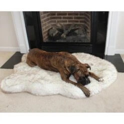 PawBrands PupRug Faux Fur Curve Orthopedic Pillow Dog Bed With Removable Cover, White 14 PawBrands PupRug Faux Fur Curve Orthopedic Pillow Dog Bed With Removable Cover, White -Blue Buffalos Shop 194376 PT4. AC SS1800 V1566830034