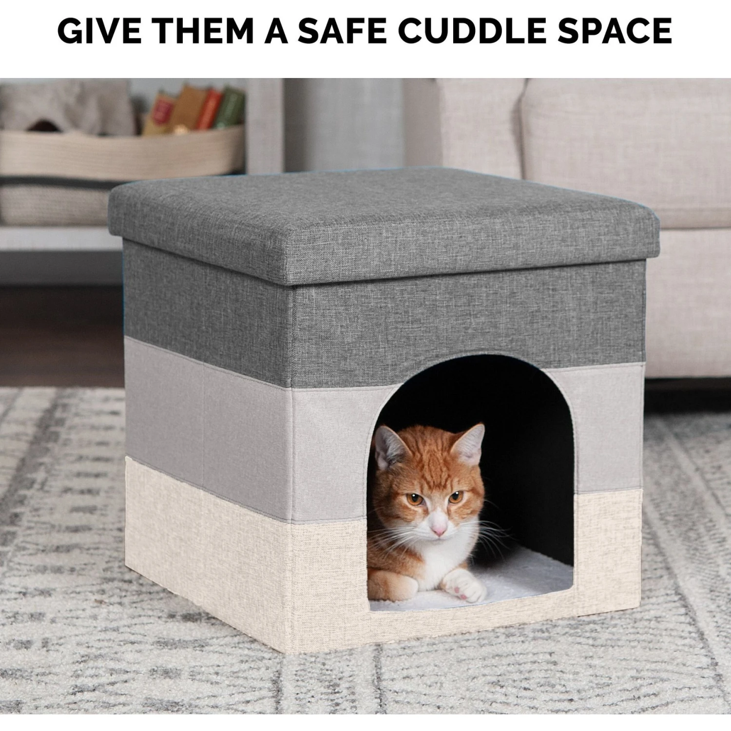 FurHaven House Footstool & Ottoman Dog & Cat Bed 8 FurHaven House Footstool & Ottoman Dog & Cat Bed - Image 6