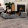 FurHaven Minky Plush Luxe Lounger Memory Foam Dog Bed With Removable Cover