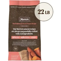 Merrick Grain-Free Chicken-Free Real Salmon & Sweet Potato Recipe Dry Dog Food 12 Merrick Grain-Free Chicken-Free Real Salmon & Sweet Potato Recipe Dry Dog Food -Blue Buffalos Shop 200595 PT1. AC SS1800 V1670438290