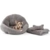Best Friends By Sheri Sherpa Deep Dish Bolster Cat & Dog Bed W/Blanket & Plush Bone -Blue Buffalos Shop 201952 MAIN. AC SS1800 V1601335863