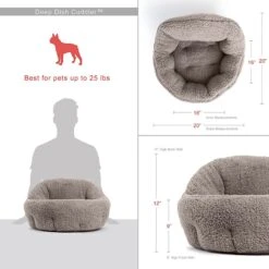 Best Friends By Sheri Sherpa Deep Dish Bolster Cat & Dog Bed W/Blanket & Plush Bone -Blue Buffalos Shop 201952 PT3. AC SS1800 V1601331664