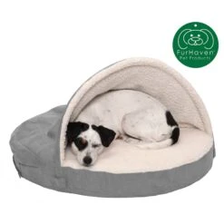 FurHaven Faux Sheepskin Snuggery Orthopedic Cat & Dog Bed With Removable Cover -Blue Buffalos Shop 206669 PT3. AC SS1800 V1627614403