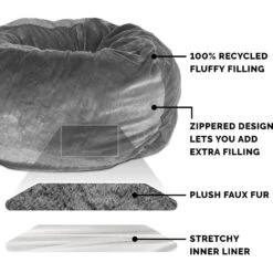 FurHaven Plush Ball Pillow Dog Bed With Removable Cover 16 FurHaven Plush Ball Pillow Dog Bed With Removable Cover -Blue Buffalos Shop 206757 PT5. AC SS1800 V1617148025