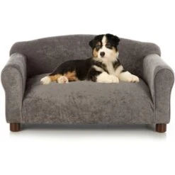Club Nine Pets Traditional Chair Sofa Cat & Dog Bed, Charcoal