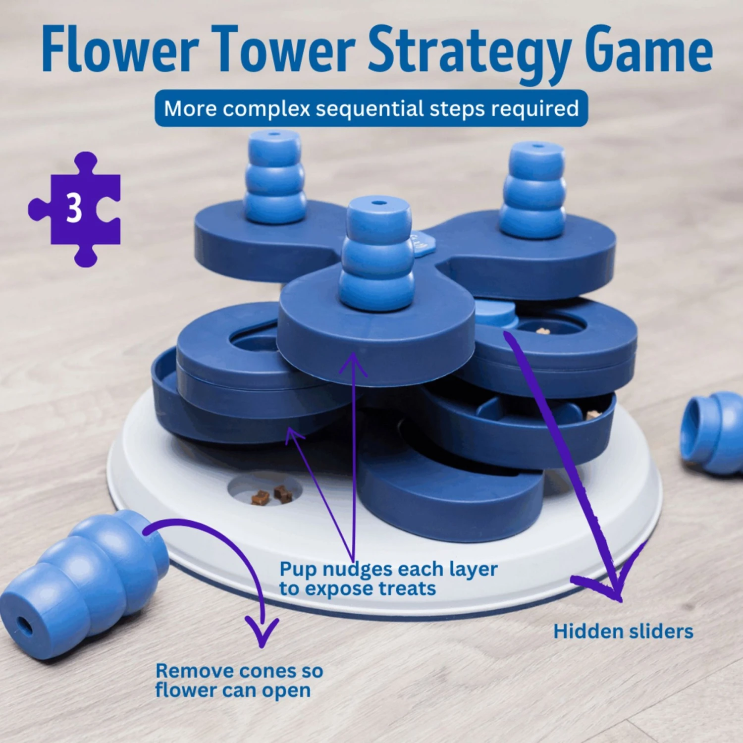 TRIXIE Flower Tower Activity Strategy Game Dog Toy 6 TRIXIE Flower Tower Activity Strategy Game Dog Toy - Image 4
