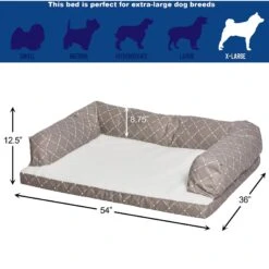 MidWest QuietTime Couture Hampton Orthopedic Bolster Dog Bed With Removable Cover -Blue Buffalos Shop 213014 PT2. AC SS1800 V1576086529