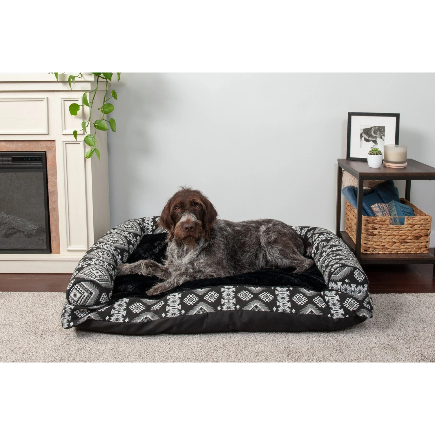 FurHaven Southwest Kilim Bolster Cat & Dog Bed 3 FurHaven Southwest Kilim Bolster Cat & Dog Bed