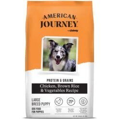 American Journey Protein & Grains Large Breed Puppy Chicken, Brown Rice & Vegetables Recipe Dry Dog Food, 28-lb Bag