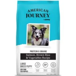 American Journey Protein & Grains Large Breed Puppy Salmon, Brown Rice & Vegetables Recipe Dry Dog Food, 28-lb Bag