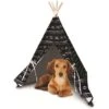 Dog Whisperer Mudcloth Teepee Tent Covered Cat & Dog Bed -Blue Buffalos Shop 214907 main. AC SS1800 V1576789131
