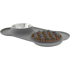 Frisco Silicone Slow Feeder Mat With Stainless Steel Bowl -Blue Buffalos Shop 215983 PT2. AC SS1800 V1591020078