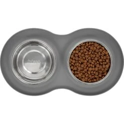 Frisco Double Stainless Steel Pet Bowl With Silicone Mat -Blue Buffalos Shop 215986 PT4. AC SS1800 V1591020068