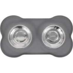 Frisco Silicone Stainless Steel Double Diner Dog & Cat Bowl -Blue Buffalos Shop 215990 PT3. AC SS1800 V1591020095