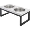 Frisco Marble Print Stainless Steel Double Elevated Dog Bowl -Blue Buffalos Shop 216017 MAIN. AC SS1800 V1591020394