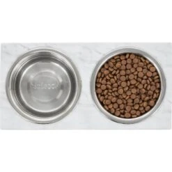 Frisco Marble Print Stainless Steel Double Elevated Dog Bowl -Blue Buffalos Shop 216017 PT4. AC SS1800 V1591020400
