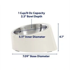 Frisco Slanted Stainless Steel Bowl -Blue Buffalos Shop 216028 PT1. AC SS1800 V1685731992
