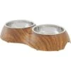 Frisco Double Stainless Steel Bowl, Wood Design -Blue Buffalos Shop 216068 MAIN. AC SS1800 V1591021033
