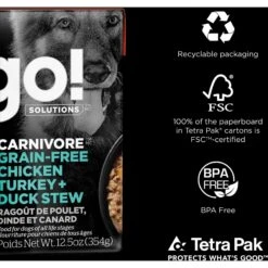 Go! Solutions Carnivore Grain-Free Chicken, Turkey & Duck Stew Dog Food -Blue Buffalos Shop 217949 PT6. AC SS1800 V1683562712