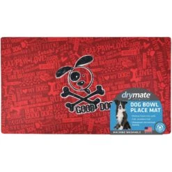 Drymate Red Good Dog Cross Bones Dog Bowl Place Mat -Blue Buffalos Shop 222047 PT5. AC SS1800 V1651161142
