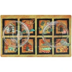 Drymate Bow Wow Squares Dog Bowl Place Mat -Blue Buffalos Shop 222052 PT2. AC SS1800 V1657656279