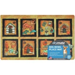 Drymate Bow Wow Squares Dog Bowl Place Mat -Blue Buffalos Shop 222052 PT5. AC SS1800 V1657656279