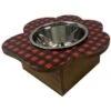 Mela Artisans Paw Shaped Elevated Dog & Cat Bowl, Black & White Buffalo Plaid, 2-cup -Blue Buffalos Shop 222504 MAIN. AC SS1800 V1627494691