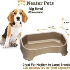 Neater Pets Big Bowl Non-Skid Polypropylene Pet Bowl, Champagne 9 Neater Pets Big Bowl Non-Skid Polypropylene Pet Bowl, Champagne -Blue Buffalos Shop 224739 PT3. AC SS1800 V1631161316