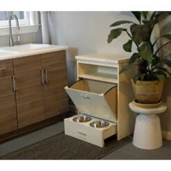 New Age Pet Dog Food Pantry W/ Double Bowl -Blue Buffalos Shop 229987 PT7. AC SS1800 V1586882852