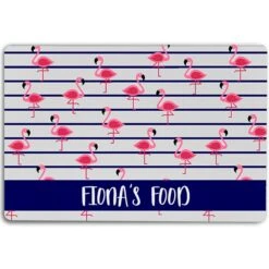 904 Custom Flock Of Flamingos Personalized Dog & Cat Placemat