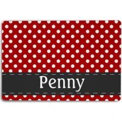 904 Custom Polka Dot Personalized Dog & Cat Placemat