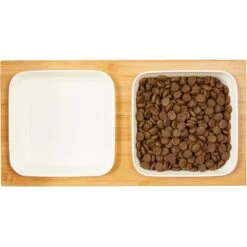 Frisco Square Melamine Dog & Cat Bowl Set With Bamboo Stand -Blue Buffalos Shop 232076 PT3. AC SS1800 V1605145031