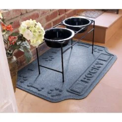 Bungalow Flooring Waterhog Drool Hog Dog Bone Personalized Dog Placemat -Blue Buffalos Shop 234966 PT1. AC SS1800 V1591037797