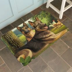 Bungalow Flooring German Shepherds & Chickens Dog Dinner Mat, 36 X 23-in 11 Bungalow Flooring German Shepherds & Chickens Dog Dinner Mat, 36 X 23-in -Blue Buffalos Shop 235673 PT4. AC SS1800 V1615336350