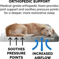 FurHaven Deluxe Oxford Orthopedic Indoor/Outdoor Dog & Cat Bed With Removable Cover -Blue Buffalos Shop 238773 PT6. AC SS1800 V1606379217